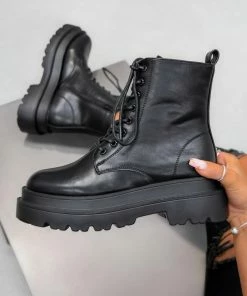 LIV REGULATE Chunky Ankle Boots - Black PU