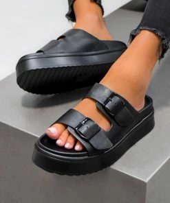 NDS REMMY Chunky Buckle Sandals - Black