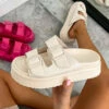 NDS REMMY Chunky Buckle Sandals - Beige