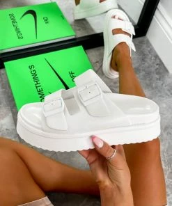 NDS SHOES REMMY Chunky Buckle Sandals - White