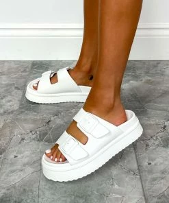 NDS SHOES REMMY Chunky Buckle Sandals - White