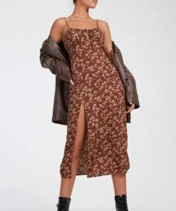 Motel Rocks Cypress Midi Dress - Floral Brown