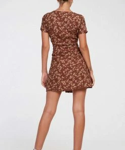 Motel Rocks Zavacca Mini Dress - Floral Brown
