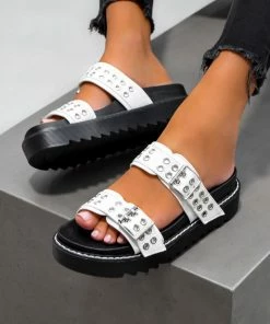 NDS REVOLT Chunky Eyelet Sandals - White SHOES