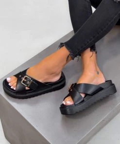 ELG REYNA Chunky Buckle Detail Sandals - Black
