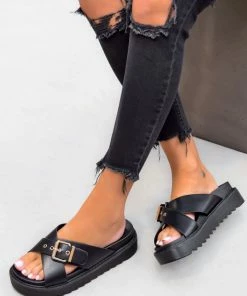 ELG REYNA Chunky Buckle Detail Sandals - Black 7 ELG REYNA Chunky Buckle Detail Sandals - Black