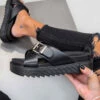 ELG REYNA Chunky Buckle Detail Sandals - Black