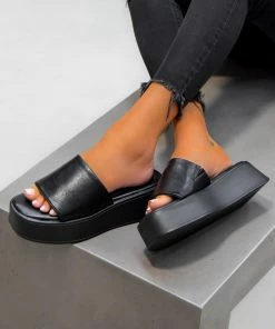 CIT RIAN Chunky Platform Sandals - Black SHOES