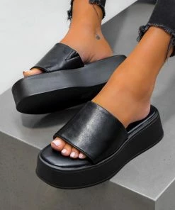 CIT RIAN Chunky Platform Sandals - Black SHOES