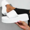 CIT RIAN Chunky Platform Sandals - White SHOES