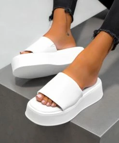 CIT RIAN Chunky Platform Sandals - White SHOES