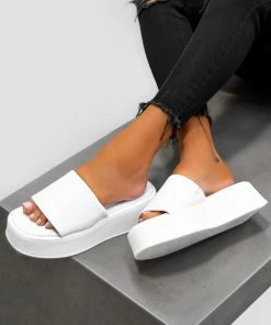 CIT RIAN Chunky Platform Sandals - White SHOES