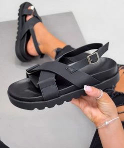 DMF SHOES RIO Chunky Buckle Sandals - Black