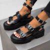 NDS RIOT Chunky Buckle Sandals - Black SHOES 2 NDS RIOT Chunky Buckle Sandals - Black SHOES