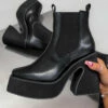 ELG RISE UP Platform Chelsea Boots - Black PU