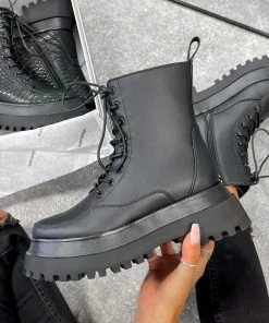 AJV RAPTOR Panelled Ankle Boots - Black