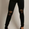 AJ Voyage Bottoms Ripped Skinny Denim Jeans - Black CLOTHING