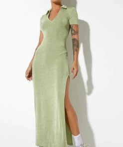 Motel Rocks Savita Crepe Dress - Green CLOTHING