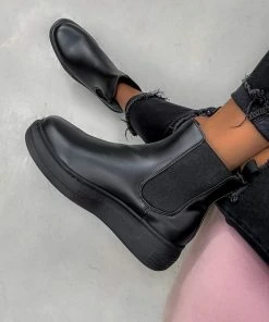 DMF SHOES SAY WHO Chunky Chelsea Boots - Black PU