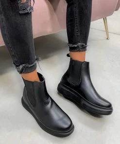 DMF SHOES SAY WHO Chunky Chelsea Boots - Black PU