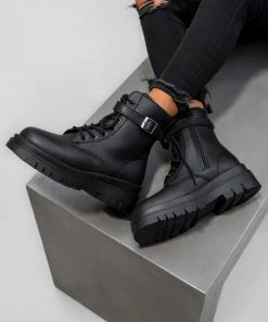 NDS SHOES SIAN Chunky Ankle Boots - Black