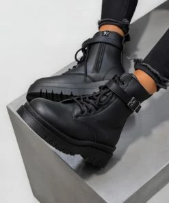 NDS SHOES SIAN Chunky Ankle Boots - Black