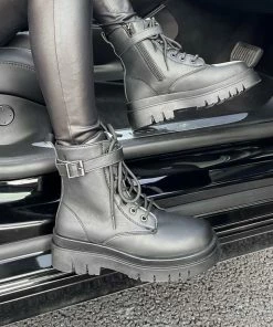 NDS SHOES SIAN Chunky Ankle Boots - Black