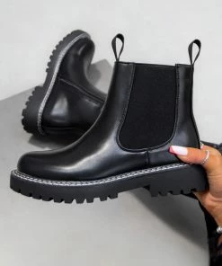 LIV SHOES STRIKE Chelsea Ankle Boots - Black PU