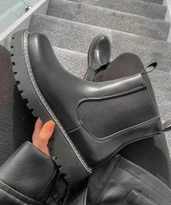 LIV SHOES STRIKE Chelsea Ankle Boots - Black PU