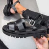 LIV SHOES TRINI Chunky Buckle Sandals - Black 1 LIV SHOES TRINI Chunky Buckle Sandals - Black