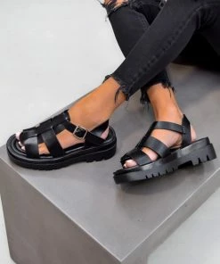 LIV SHOES TRINI Chunky Buckle Sandals - Black