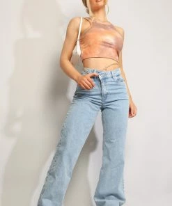 BL Tie Dye Cropped Tank Top - Rust