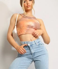 BL Tie Dye Cropped Tank Top - Rust