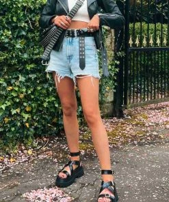 NDS SHOES VIPER Super Chunky Gladiator Sandals - Black Croc