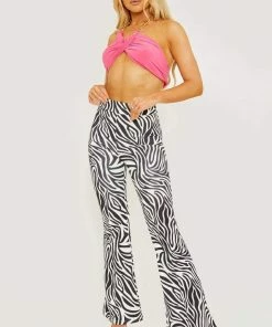 SWD Zebra Print Flared Trouser - Black/White