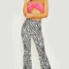 SWD Zebra Print Flared Trouser - Black/White