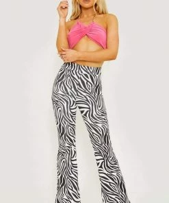 SWD Zebra Print Flared Trouser - Black/White